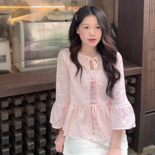 Áo Babydoll Cột Nơ Tay Bèo GAMI + Áo 2 dây