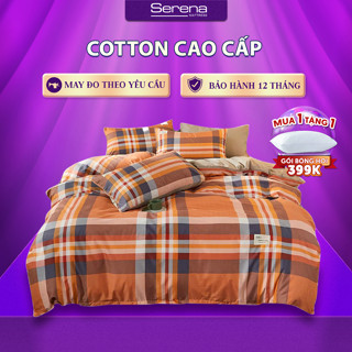 Bộ Drap Giường 5 Món Cotton Tici SERENA MATTRESS Chính Hãng Set Vỏ Chăn Ga Grap Gối Nệm Đệm Trần Bông Phủ Giường Cao Cấp