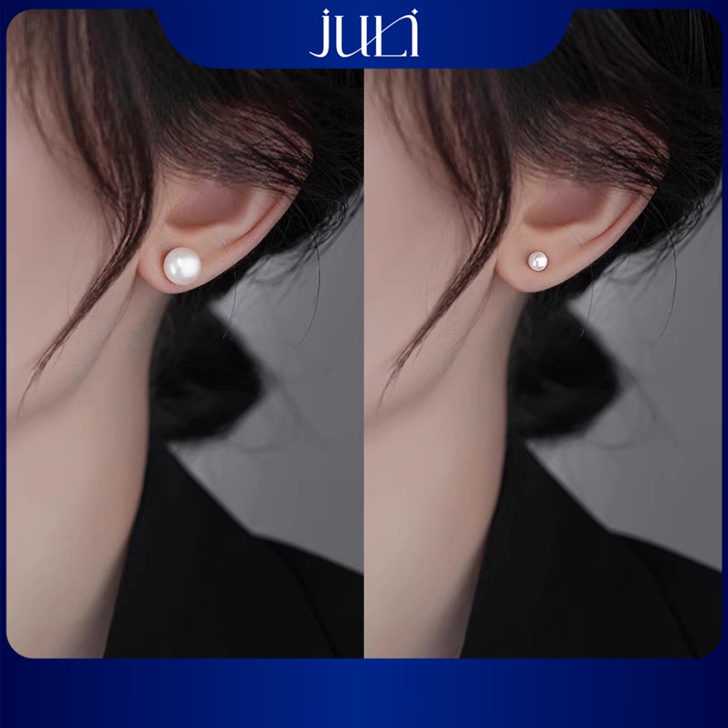 Bông Tai Ngọc Trai Bạc Ý JULI KT139 -Tuyệt Tác Bông Tai Bạc Ngọc Trai Sang Trọng Cho Phái Nữ
