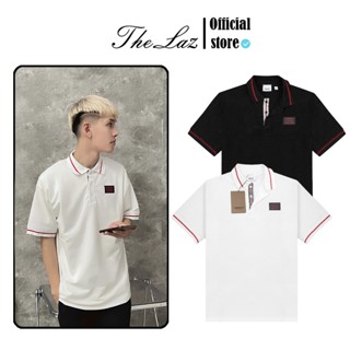 Áo Polo BBR Logo Appliqué Silicon Phối Viền Đỏ Siêu Chất - Áo Polo Nam Nữ, Vải Cotton Cá Sấu Dày Mịn 100%