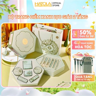  Bộ trang điểm 2 TẦNG LỤC GIÁC XANH set makeup sang chảnh kèm TÚI ĐỰNG CAO CẤP cho bạn nữ quà tặng ý nghĩa Hatola 