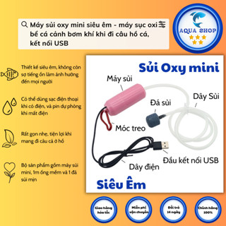 Máy sủi oxy mini siêu êm máy sục oxi bể cá cảnh bơm khí khi đi câu hồ cá, kết nối USB