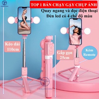 Gậy Chụp Ảnh 3 Chân Có Đèn Selfie B11s- Tripod Điện Thoại Kéo Dài 110cm Dùng Chụp Hình Livestream Quay Video - HOLOCOM