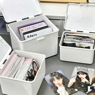 Hộp Nhựa Mini Vuông Đựng Đồ Để Bàn Có Nắp Lật Nhựa Kim Tuyến Đựng Vừa Card và Badge Anime 