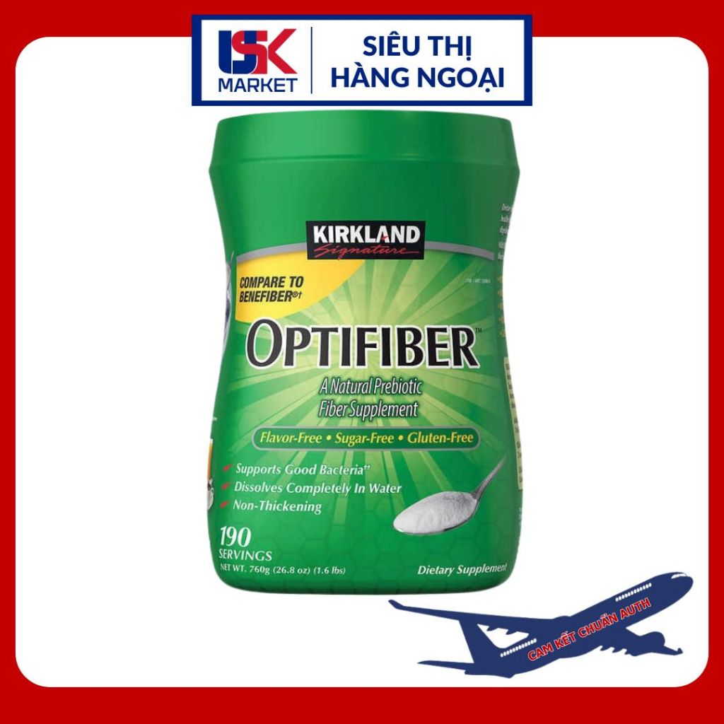[DATE T9/26] Bột Hòa Tan Bổ Sung Chất Xơ Kirkland Signature OPTIFIBER Natural Fiber 760g