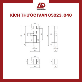 Chốt thau nhỏ IVAN 05023 chất liệu cao cấp, bền đẹp, dễ lắp đặt | NPP SG An Phú