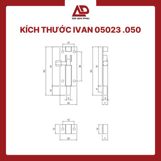 Chốt thau nhỏ IVAN 05023 chất liệu cao cấp, bền đẹp, dễ lắp đặt | NPP SG An Phú