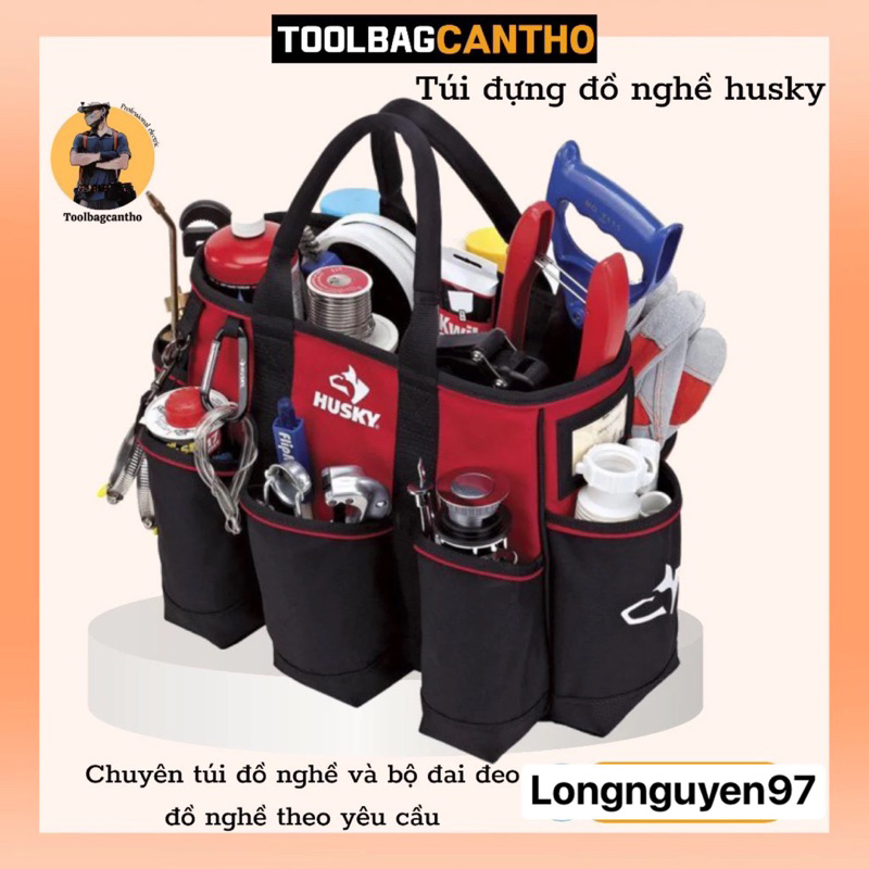 Túi xách đựng đồ nghề Husky không nắp vải mềm