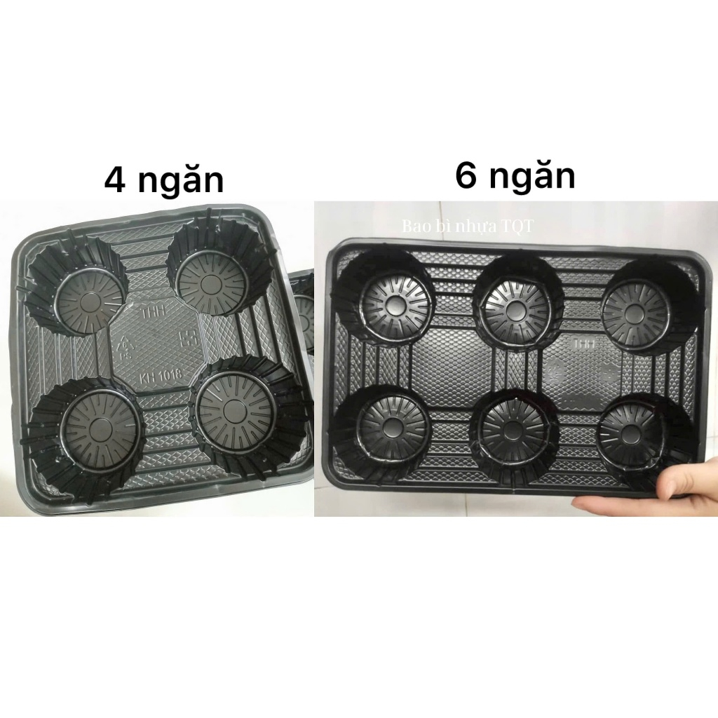 SỈ SET 50 khay đựng ly mang đi MÀU ĐEN 4 NGĂN/ 6 NGĂN Take Away Hoặc Túi Đựng Khay