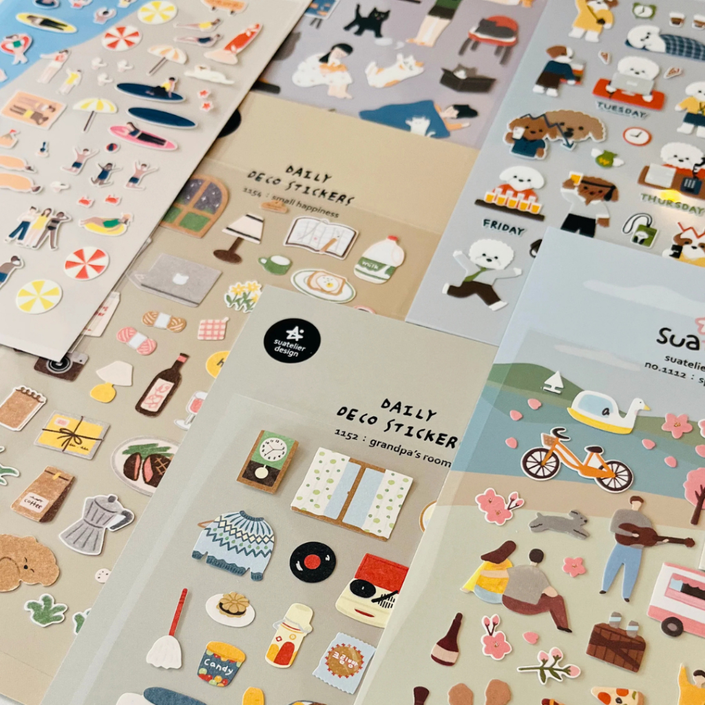 (Mẫu mới 2024) Sticker SUATELIER Hàn Quốc trang trí planner, bullet journal, thiệp handmade độc đáo