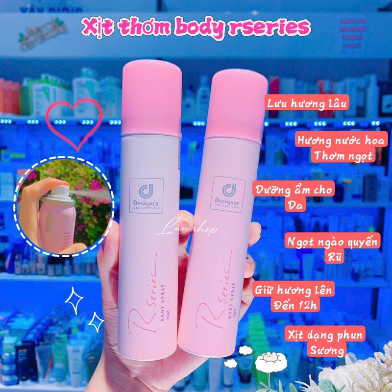 Xịt thơm body nước hoa Rseries Thái Lan 75ml - Hàng Chính Hãng