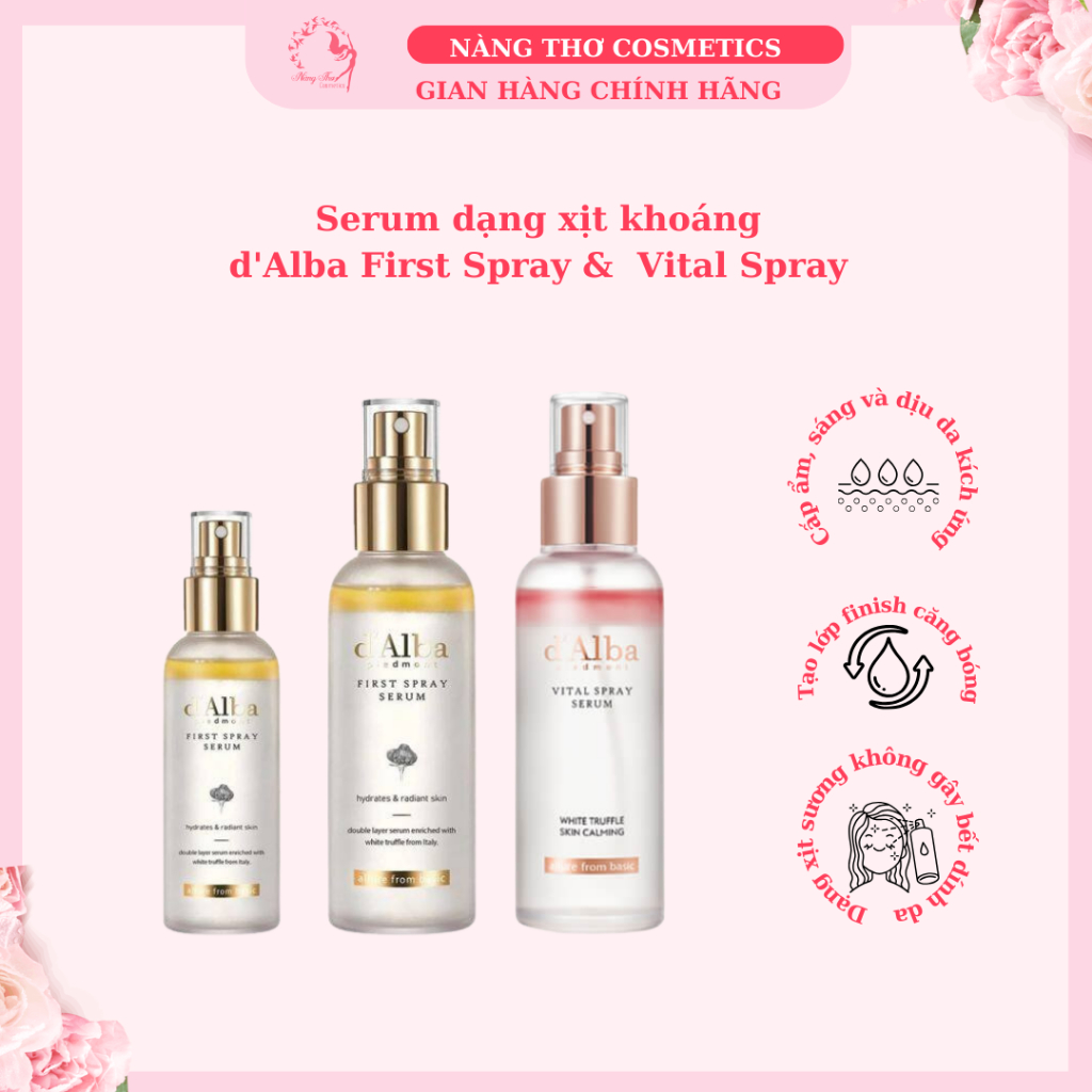 Xịt khoáng serum căng bóng da d'Alba First Spray  & Vital Spray Serum 50ml 100ml