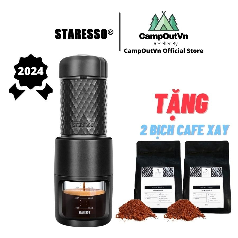 Máy pha cà phê Staresso campoutvn Basic 2024 du lịch cắm trại máy pha cafe cầm tay A440