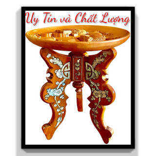  Chò cẩn ốc,chân Chò 3  ba chân gỗ để dĩa trái cây thờ cúng cao cấp 