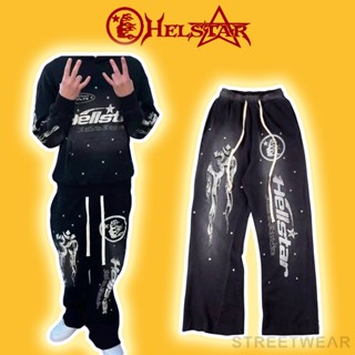 [Hight Quality] - Quần Nỉ Hellstar Studio Vintage Racer Flare Black Sweatpants, Quần nỉ nam ống suông, quần ống loe