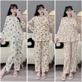  Bộ bầu - bộ sau sinh - Bộ Đũi Thái Cổ Pizama Nhiều Hình Xinh 