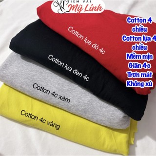 Vải cotton 4 chiều - cotton lụa 4 chiều chất mềm mát thấm hút mồ hôi cực tốt - Tiệm vải Mỹ Linh