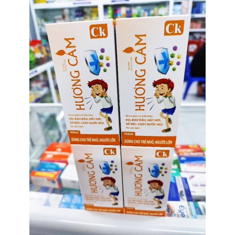 Siro CK hương cam hỗ trợ giảm các biểu hiện: ho,đau đầu,hắt hơi,sổ mũi,chảy nước mũi.