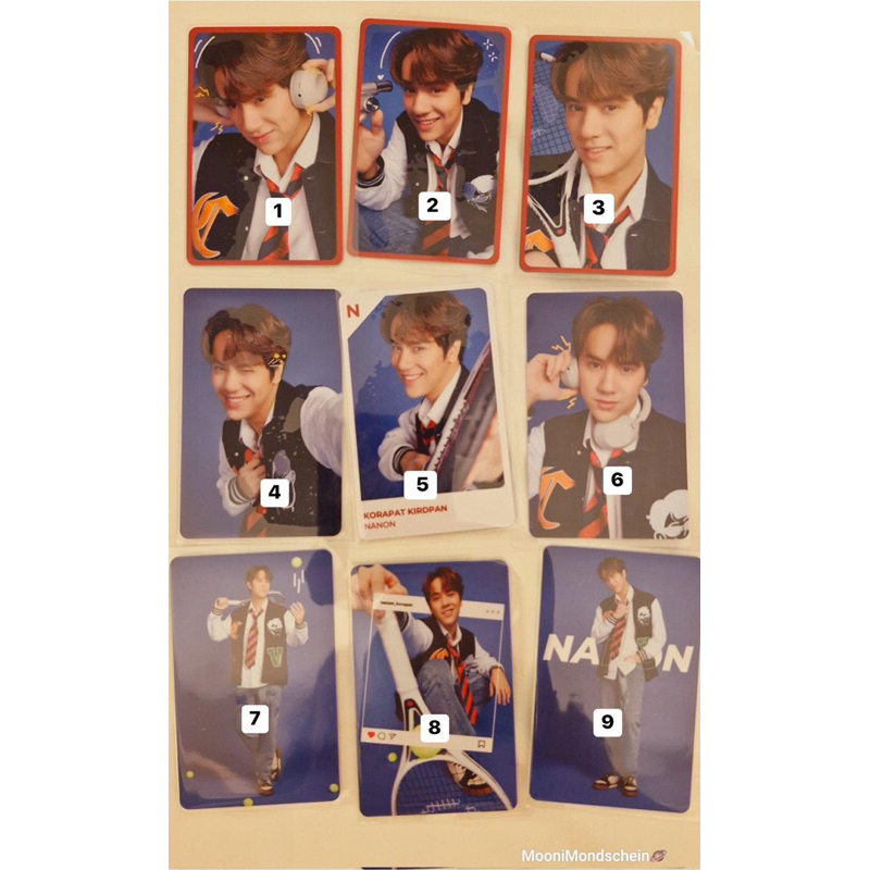 lẻ card ex back to school: Pond, Phuwin, Joong, Dunk, Nanon