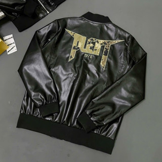  Áo khoác bomber PHILIPP phối da ko ngầu nữa thì thôi chứ. Phối tay da cực chất luôn 