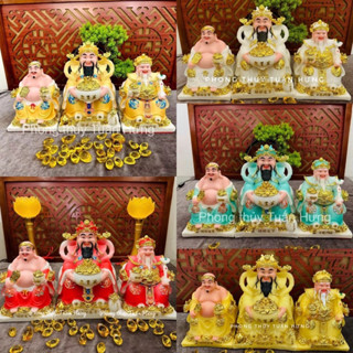 ( bộ 3 ông) tượng thần tiền 25cm , thần tài thổ địa cao 20cm ,hàng sẵn mẫu phú quý 1