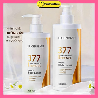 Sữa dưỡng thể lotion 377 Niacinamide Retinol LUCENBASE kem dưỡng body giúp cấp ẩm làm trắng da 250ml
