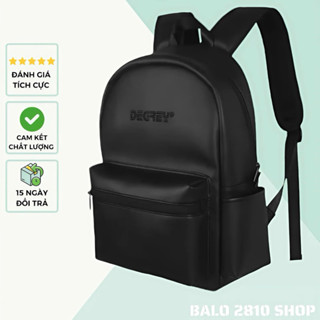 Balo DG Leather Basic Backpack Chất Da Simili Cao Cấp Chống Nước Cặp Da Đi Học Màu Đen Thời Trang Balo 2810 Shop