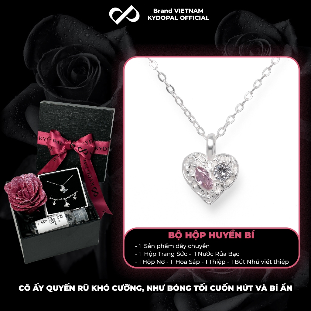 Dây chuyền bạc KYDOPAL đính đá cao cấp trang sức bạc nữ cá tính 925 - PAL9B8C2