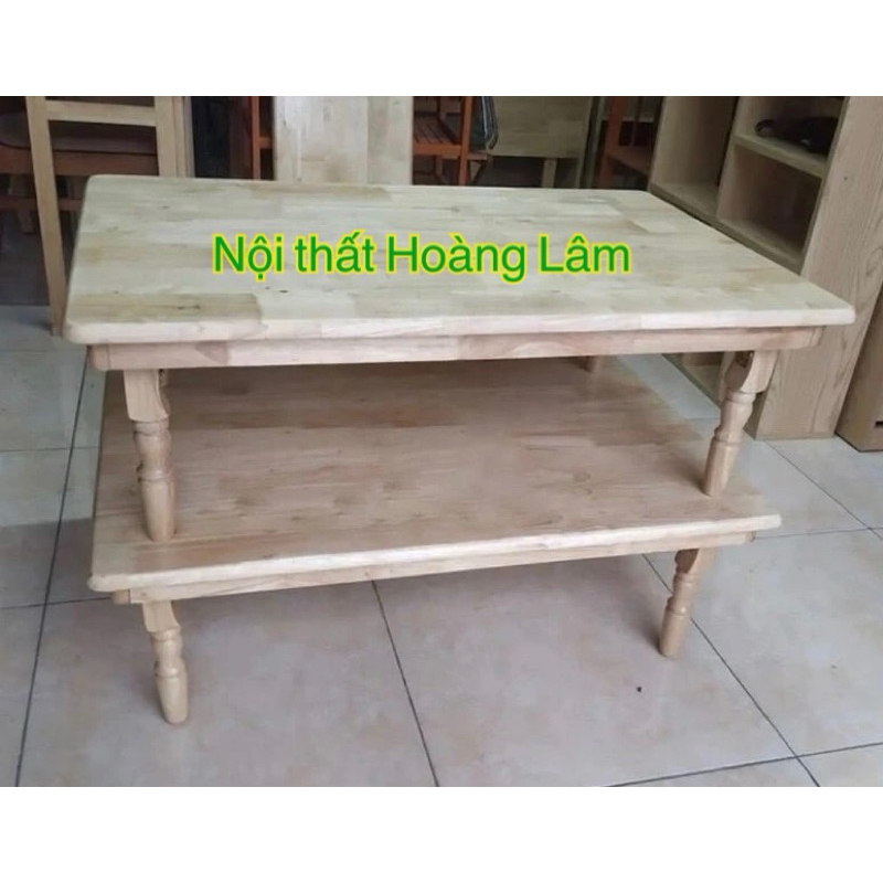 (Ship hoả tốc ) Bàn gấp gọn gỗ cao su chân tiện