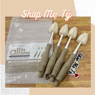 [Mẫu mới] Cọ mút xốp bọt biển bình sữa kiêm cọ núm ti  Grosmimi / Tovi Molly The Easy 2 trong 1 all in one
