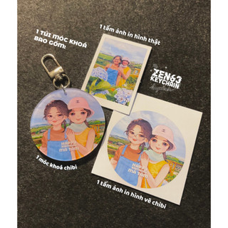 Móc khóa vẽ theo yêu cầu (2 mặt)