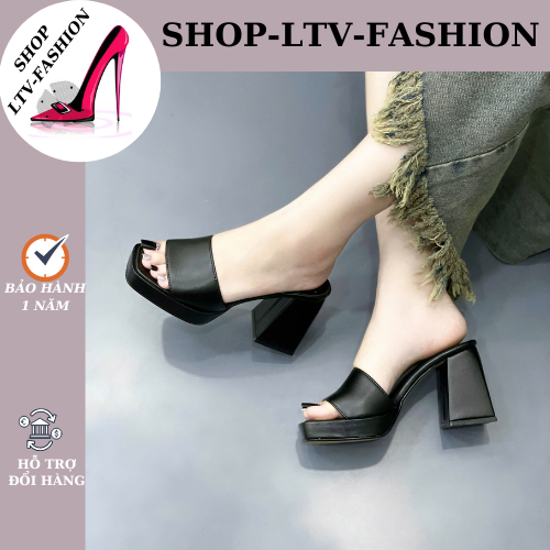 DÉP CAO GÓT NỮ GÓT VUÔNG CAO 10P QUAI NGANG