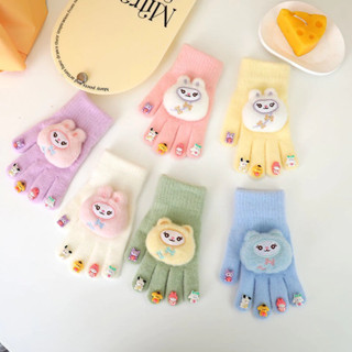 Găng Tay Len Lông Xù Liền Bàn Cho Bé, Bao Tay Mềm Mại Giữ Ấm Cho Mùa Đông Xinh Xắn, Dễ Thương