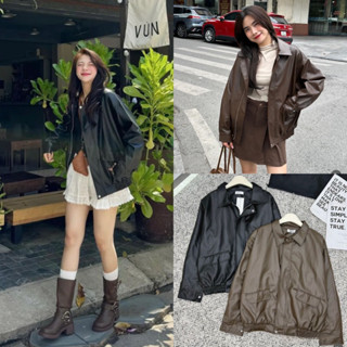 ( HÀNG ĐẸP CÓ SẴN ) Áo da biker FORM TO QC túi hộp 2 lớp , Áo bomber da bo gấu phong cách Retro