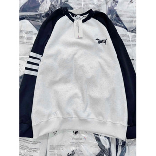 Áo Nỉ Thom Cún Phối Tay Đen - Áo Nỉ Form Rộng Phối Sọc Tay Mẫu Hot 2024