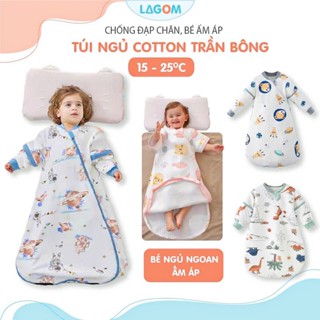 [Hàng Có Sẵn] Túi Ngủ Cho Bé Mùa Đông Cotton Trần Bông Ấm Áp, Có Thể Mở Đáy Túi