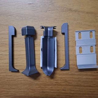 Phụ kiện góc trong - Góc ngoài - nắp bịt 2 đầu thanh nhôm  len chân tường 8cm. màu xám