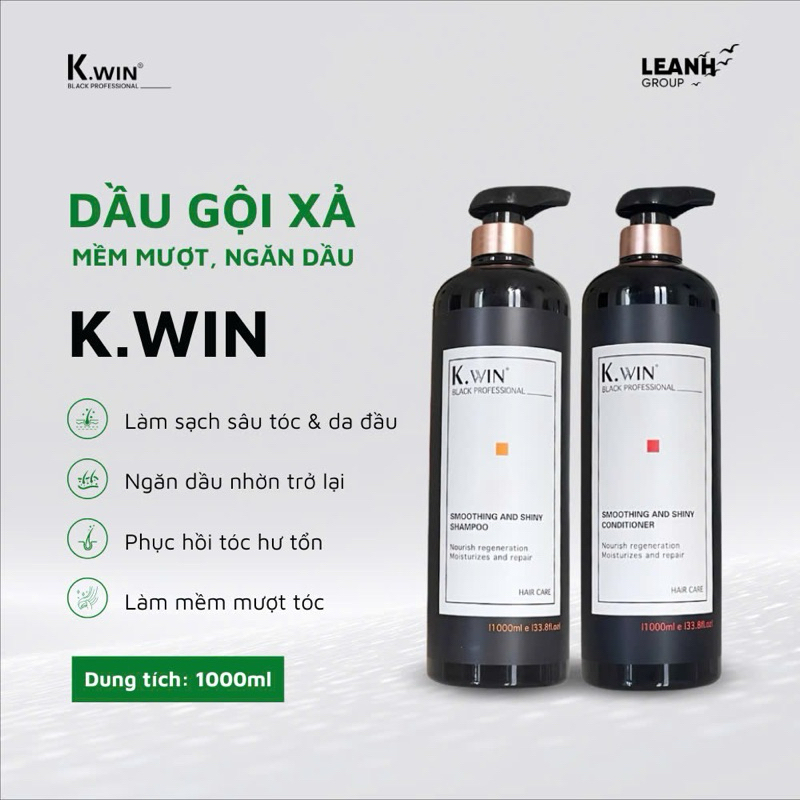 Dầu gội xả K.win 1000ml siêu mềm mượt thế hệ mới