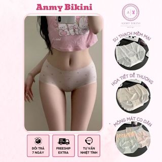 Set Quần Lót Dâu Tây, Quần Lót Nữ Su Thạch Ice Silk Không Viền Siêu Mỏng Mềm Mịn Dễ Thương (Hàng loại 1)