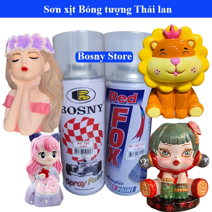 Xịt bóng tượng, phủ bóng tượng tô màu loại tốt Bosny 400cc