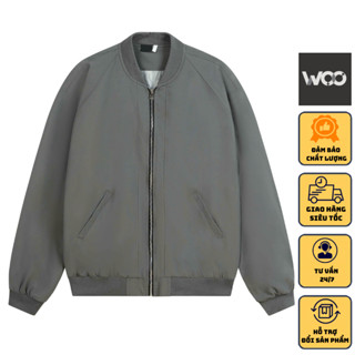 Áo Khoác Nam Nữ Bomber Jacket - Áo Khoác Gió Woo dù 2 lớp dày dặn form rộng phong cách hàn quốc cản gió giữ ấm tốt