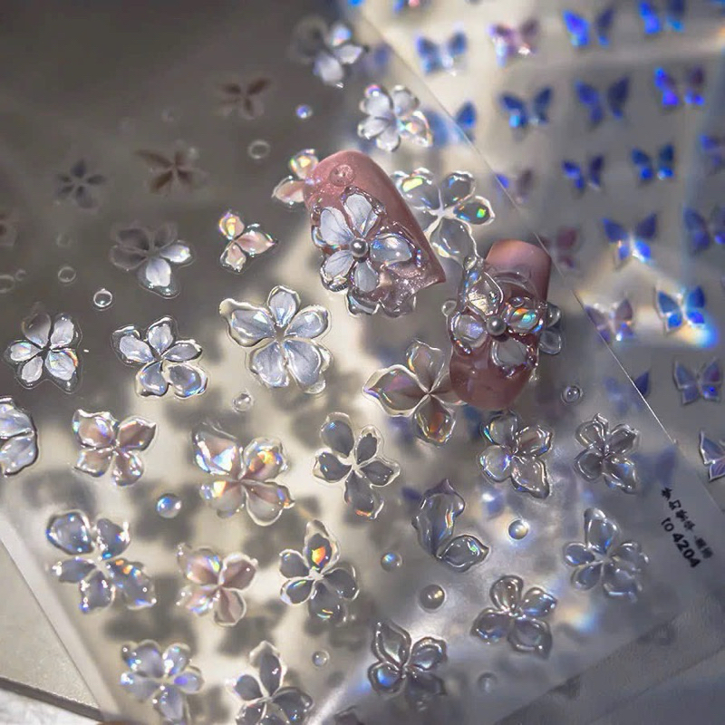 Sticker 5D Nail , Sticker 5D dán móng mẫu hoa nổi - Ann933233