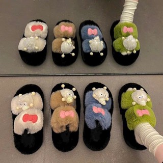 Dép Lông 2 Quai Ngang Sticker Bồ Hóng Mẫu Mới 2024