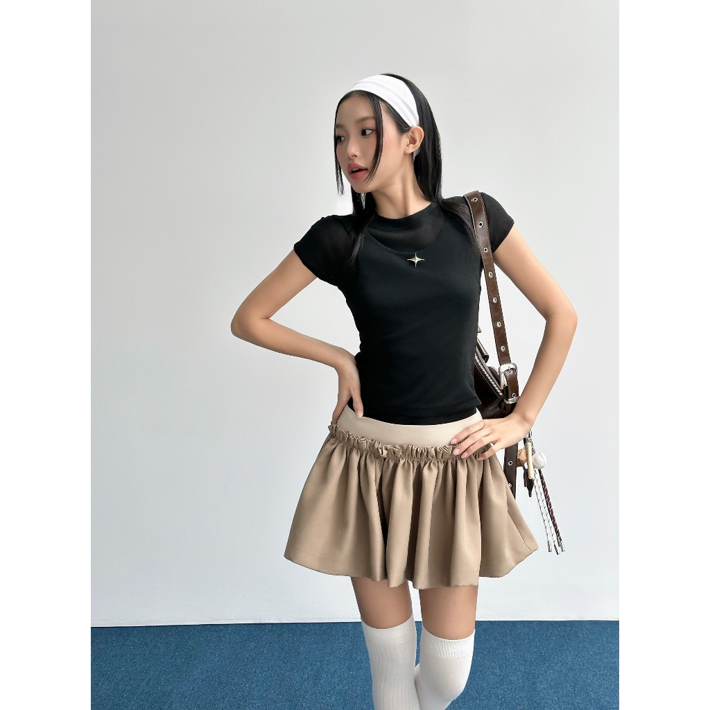 Áo Thun Ngắn Tay 2 Lớp Màu Đen - HOO DESIGN