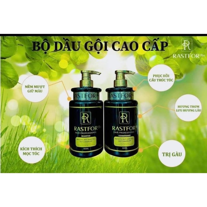 cặp gội xả cao cấp rastfor phục hồi tóc khô xơ hư hỏng, thơm và mềm mượt