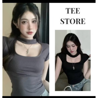 áo thun ôm cổ vuông tay ngắn hở ngực bigsize 40-120kg