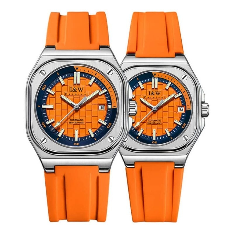 [Chính Hãng 100%] Đồng Hồ Nam I&W Carnival 673G (673)Máy Cơ (Automatic) Kính Sapphiare Size Nam 41 -