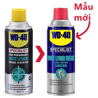 Mỡ bò nước dạng xịt WD-40 White Lithium bôi trơn bạc đạn vòng bi, bảo vệ chống rỉ kim loại đa năng