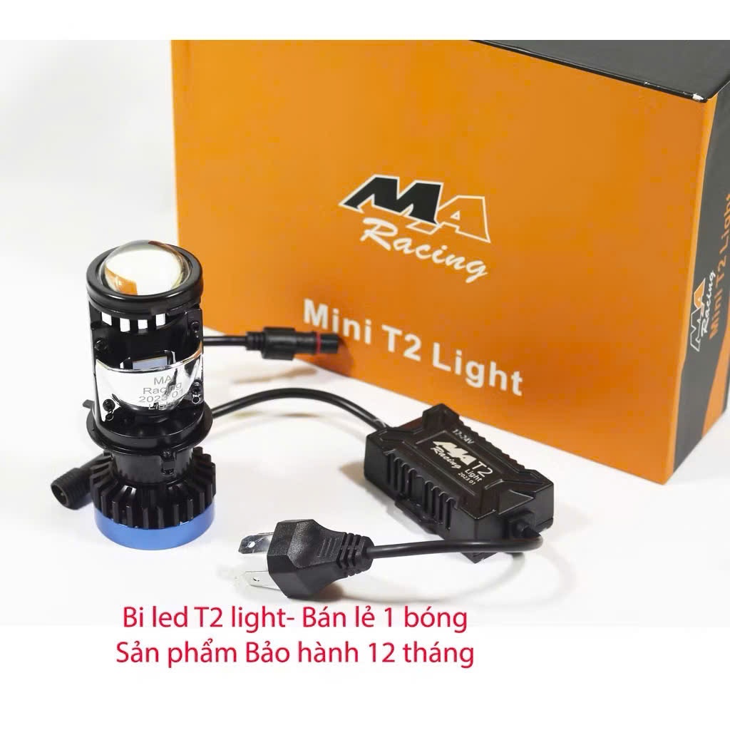Đèn Led Pha Bi Cầu Mini T2 Kính Tím Phiên Bản Mới 2025 60W Gắn Như Zin Cho Các Dòng ÔTô, Xe Máy Chân