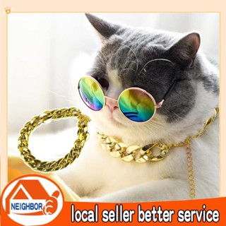 Dây chuyền vàng, vòng cổ, dây chuyền mạ vàng cho thú cưng -  phụ kiện thú cưng-Kính cho chó mèo